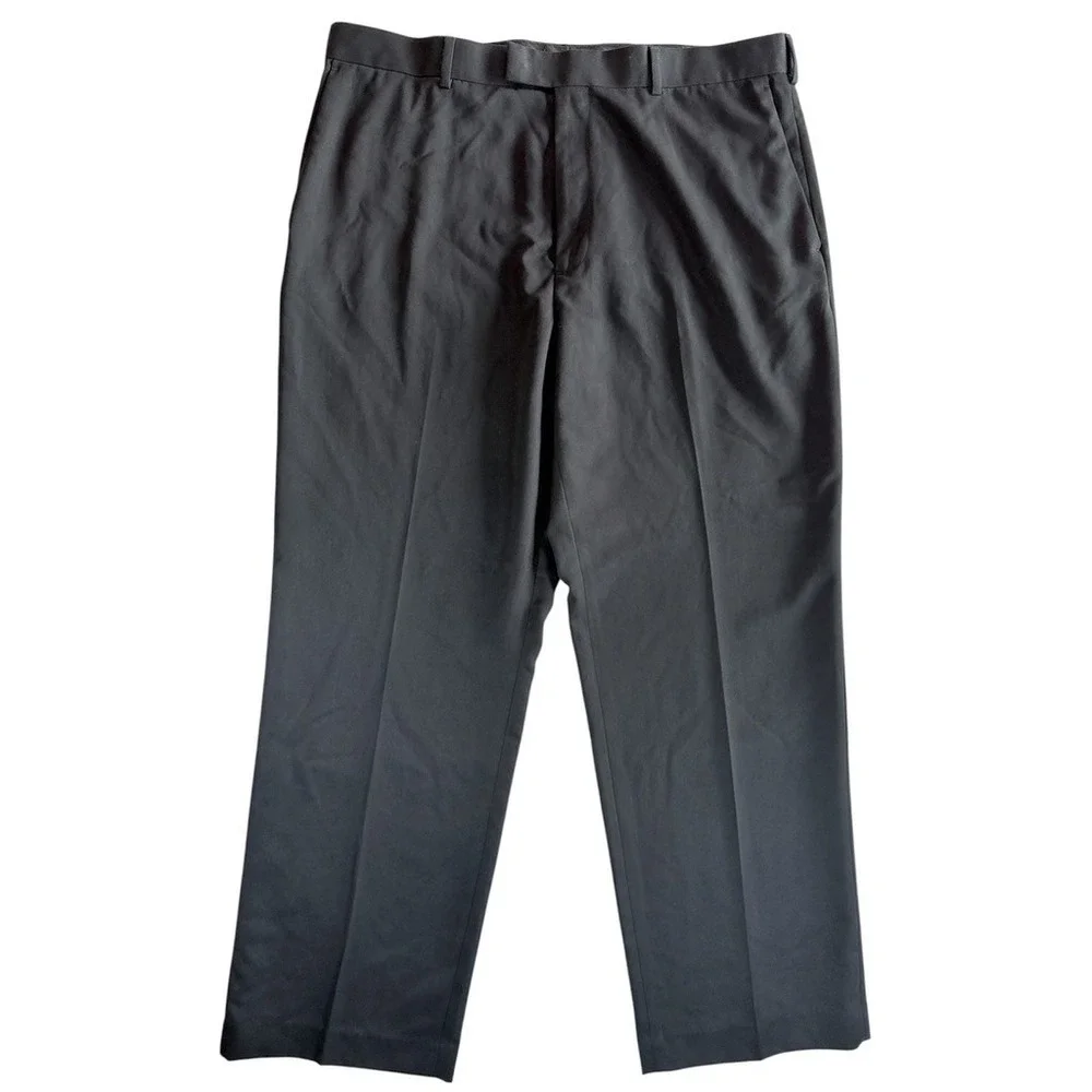 Perry Ellis Portfolio Dress Pants Men 38x30 Black Folio-Flex Classic Fit